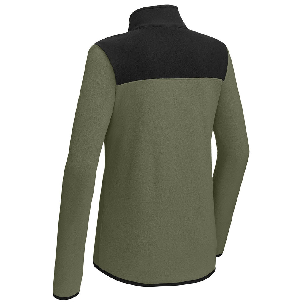 The North Face Women's New Taupe Green/TNF Black Glacier 1/4-Zip Fleece