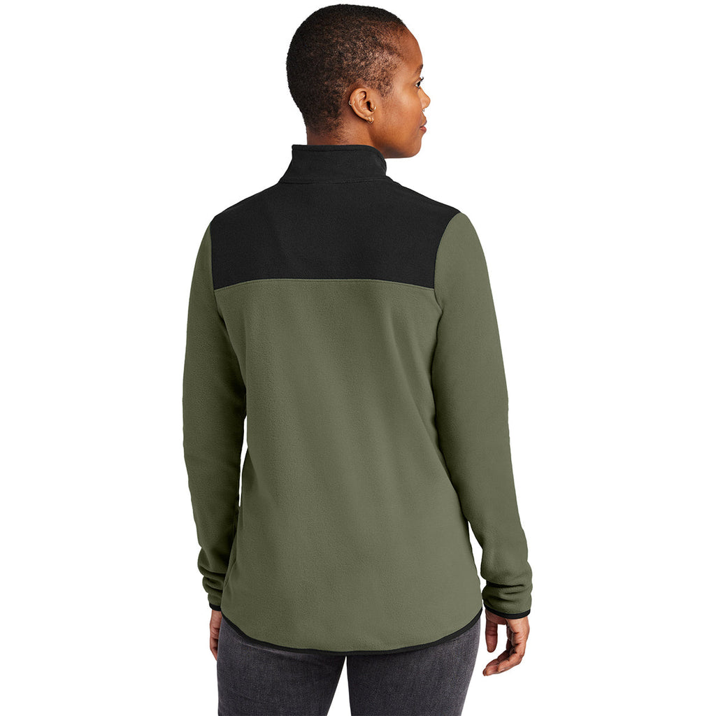 The North Face Women's New Taupe Green/TNF Black Glacier 1/4-Zip Fleece